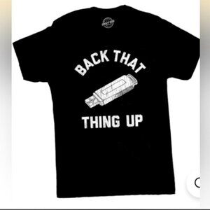 $5 WHEN BUNDLED Black Unisex Graphic T-Shirt Tech Humor BACK THAT THING UP Med